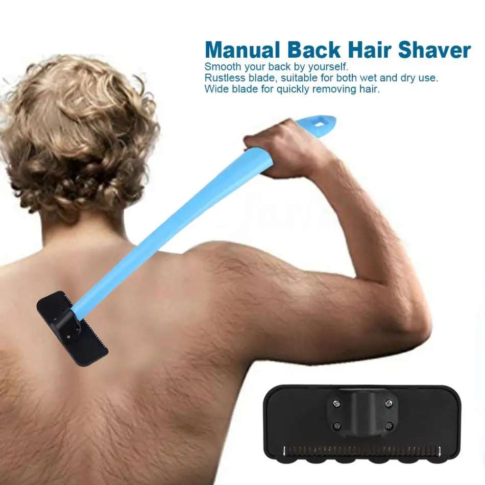 

Men Manual Back Hair Shaver Blade Trimmer Do-it-yourself Whole Body Leg Back Hair Razor Long Handle Big Blade Hair Removal Razor