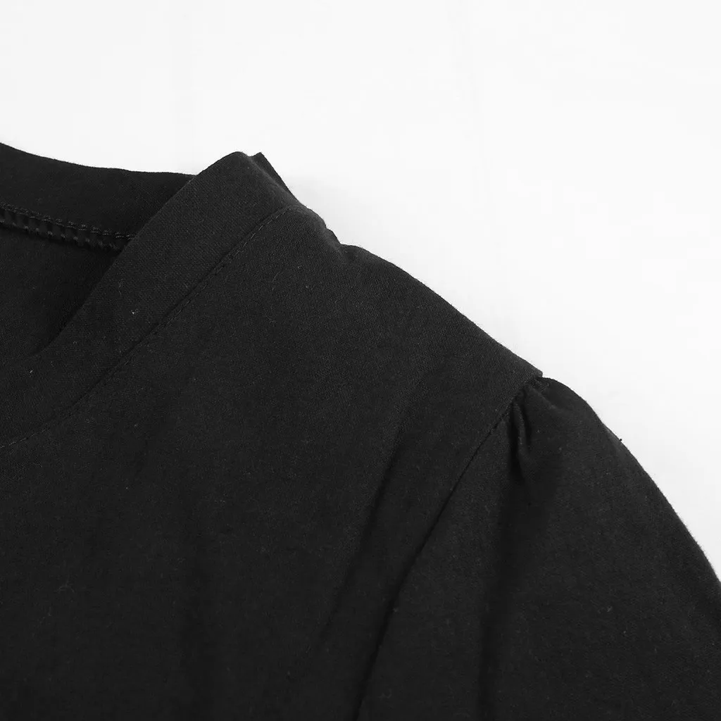 JAYCOSIN Spring New Casual V-Neck Cotton and Linen Dress Women Summer Style Cotton Casual Plus Size Ladies Dress 2020