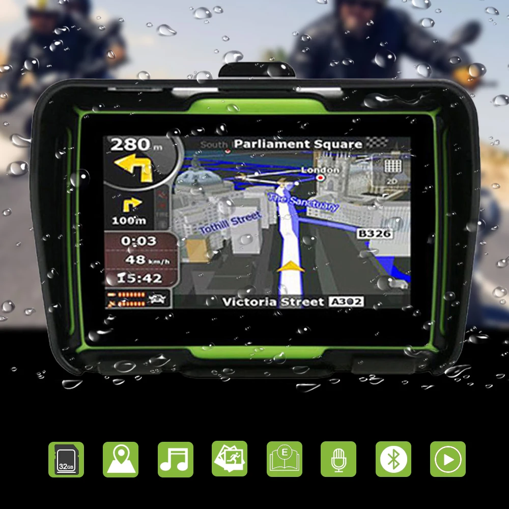 Clear Stock Car Motorcycle GPS Navigation 8GB 4.3" Touch Screen