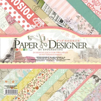 

8inch 40sheets ENO Greeting Valentine Scrapbook Paper Pad Blue Flower Background Papers Decorative Scrapbooking Papers DSM
