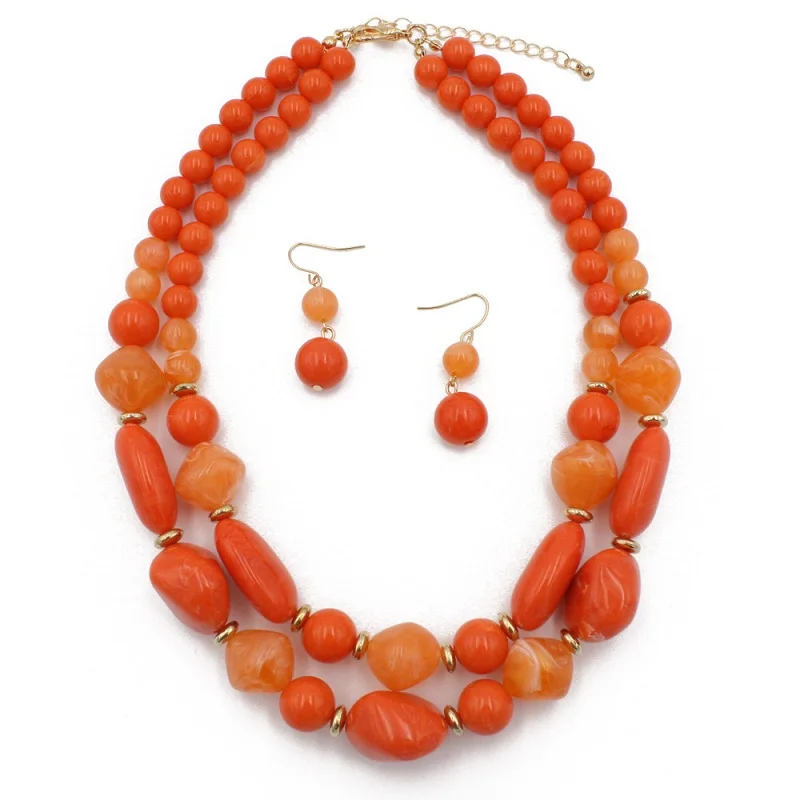 Find Me многоуровневый акриловый длинный воротник с кисточками ожерелье-чокер винтажное крупное ожерелье из бисера женские ювелирные изделия оптом - Окраска металла: orange
