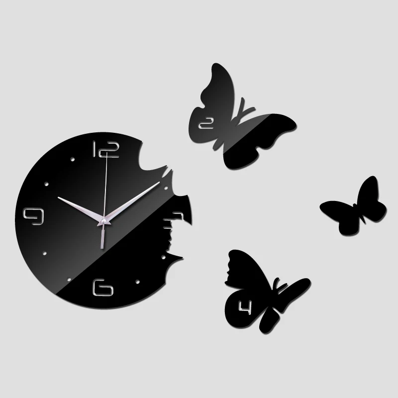 Butterfly Sale DIY Mirror Living Room Home Modern Design Decoration Wall Clock 