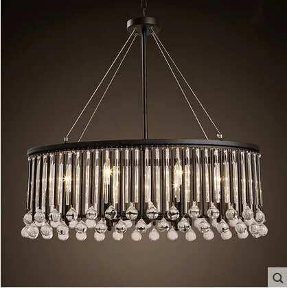 

Hot Sale K9 Crystal LED Pendant Light Simple Creative Iron Hanging Lamp Fixtures For Cafe Bar Home Lighting Lamparas Lampen