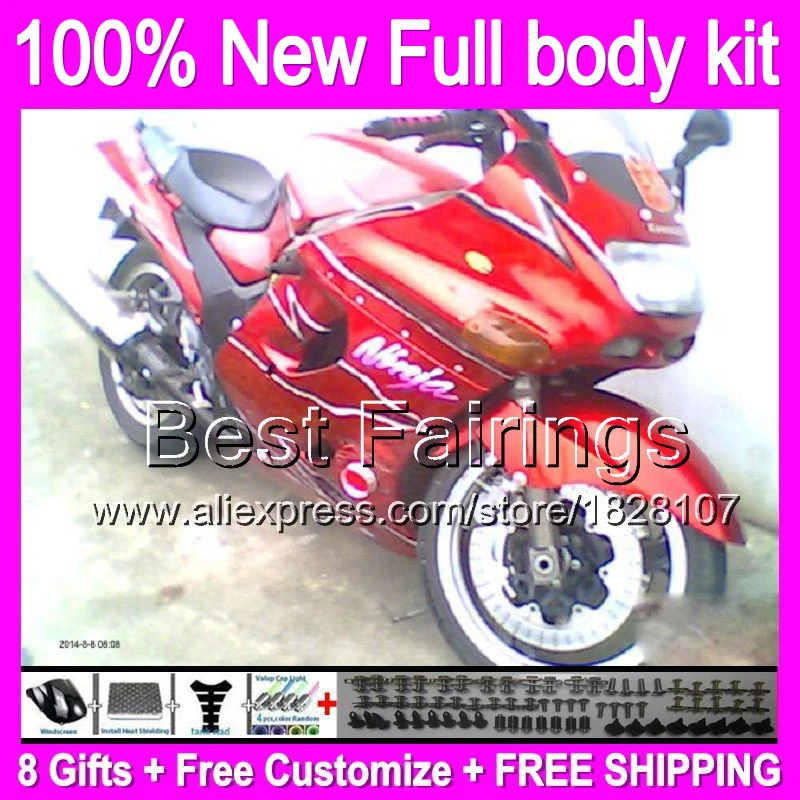 

Fairing For KAWASAKI NEW Red black NINJA ZX11 ZZR1100 B340 ZX11R ZZR 1100 Glossy red ZX 11 90 91 92 1990 1991 1992 +decal
