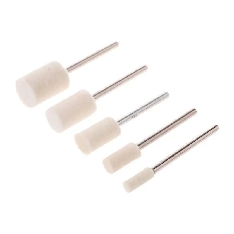 

5Pcs/lot Cylinder Wool Felt Mounted Polishing Grinding Buffing Wheel with 3mm Shank Grinder Drill Rotary Tools 4/6/8/10/12mm