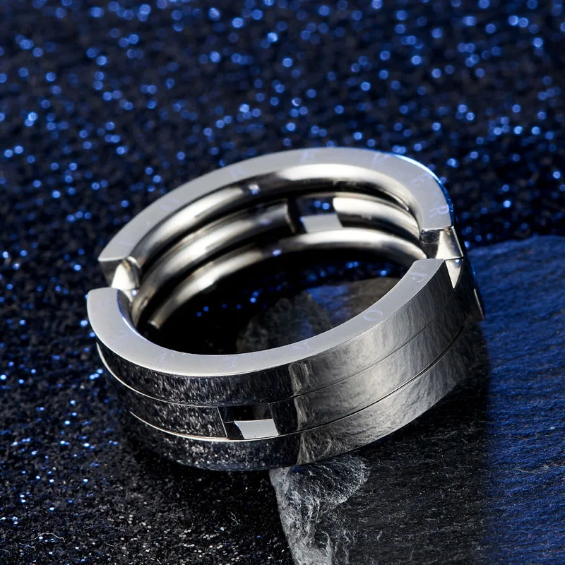 Уникальное кольцо для мужчин, серебряное кольцо из нержавеющей стали с гравировкой Forever, обручальное кольцо для мужчин