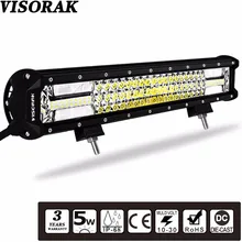 VISORAK Tri-Linha 20 Polegada IP68 LEVOU Barra de Luz Offroad Feixe de Combinação LEVOU trabalho Light Bar Para O Caminhão SUV ATV 4×4 4WD DC12v 24 v LEVOU Bar