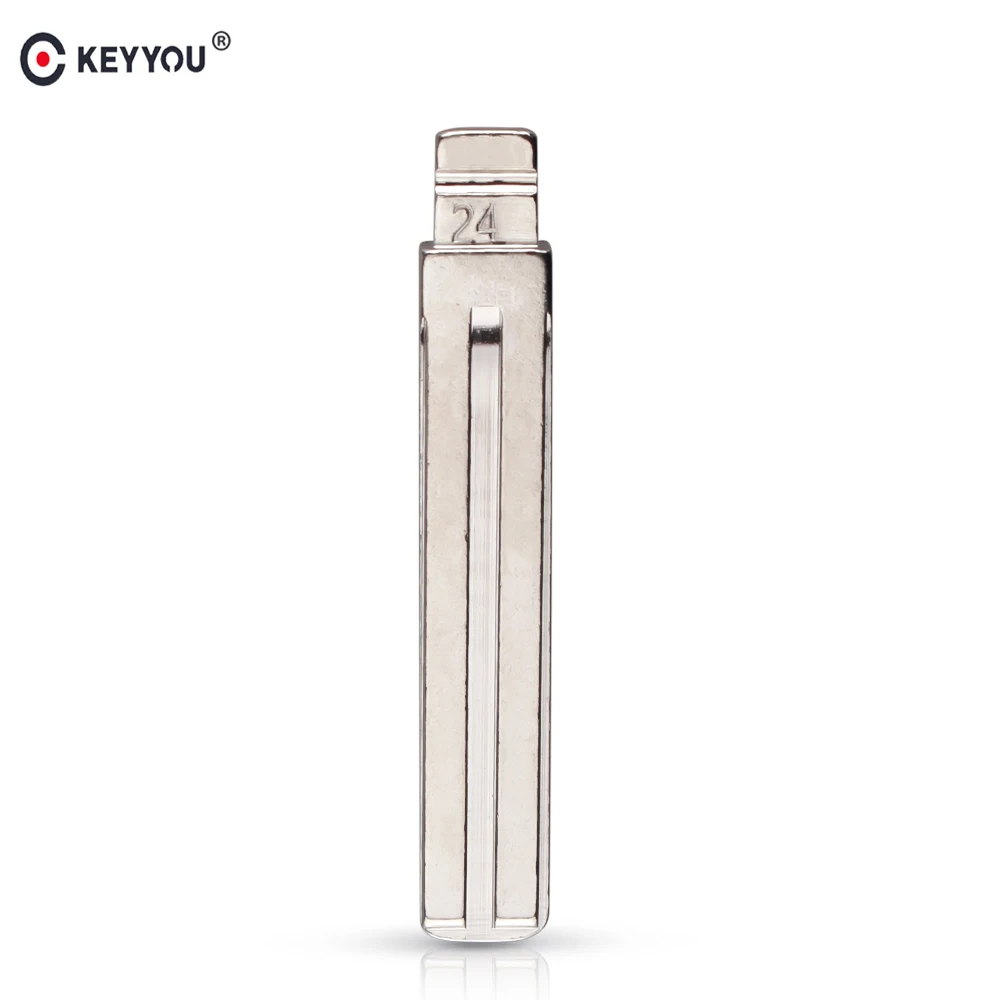 

KEYYOU Uncut NO. 24 Metal Replacement Blank Car Key KD-X2/KD900 Remote NE66 Key Blade With Tick Marks For Volvo S80