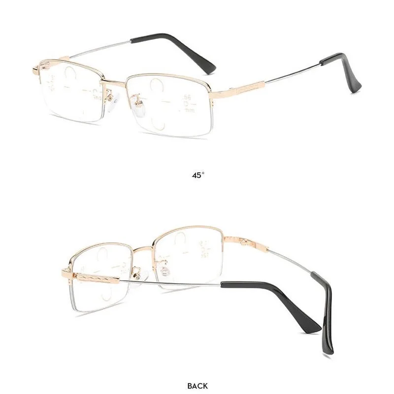 Gafas de lectura con zoom de doble propósito, multienfoque, reloj anti-Rayo Azul, teléfono móvil alto- DEFINICIÓN DE EDAD gafas