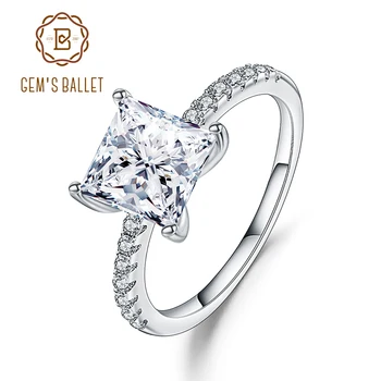 

Gem's Ballet 1.49Ct Princess Cut Cubic Zirconia Wedding Band Ring For Women 925 Sterling Silver White CZ Ring Fine Jewelry