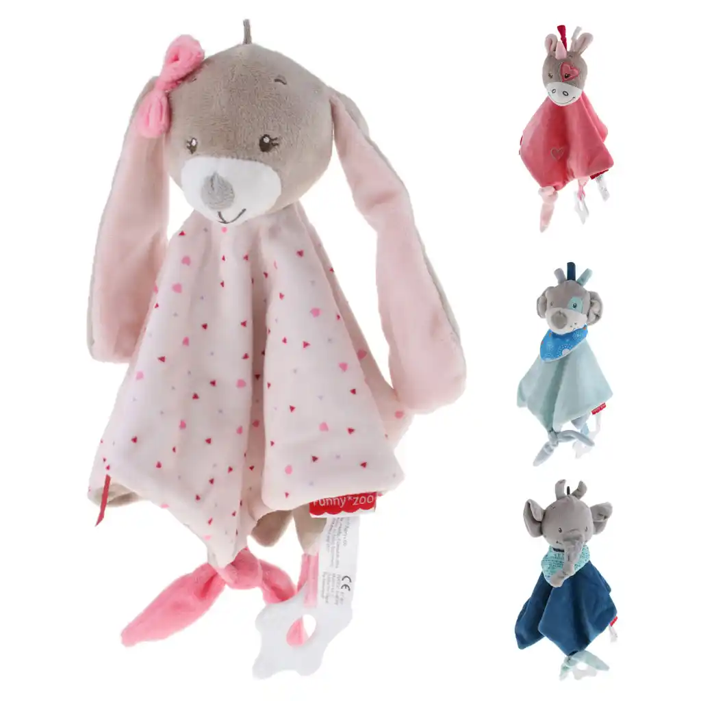 Baby Nursery Security Blanket Soft Minky Dot Fabric Lovey Animal Tag Blanket Baby Nursery Security Blanket Soft Minky Dot Fabric Lovey Animal Tag Blanket