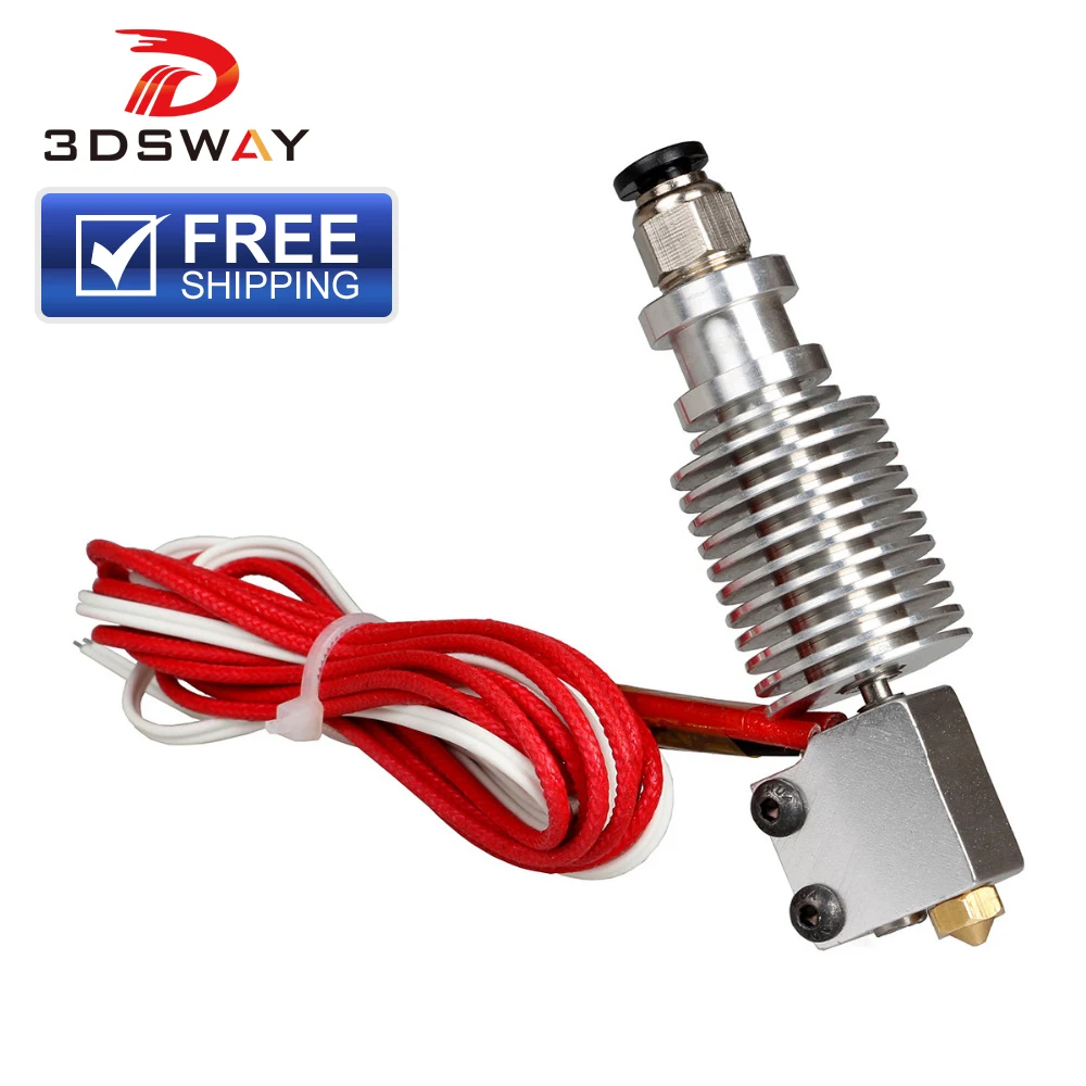 

3DSWAY 3D Printer part Assembled 3D V6 Hotend Kit with Volcano Nozzle All Metal J-head for 1.75mm 0.6/0.8/1.0/1.2mm Nozzle