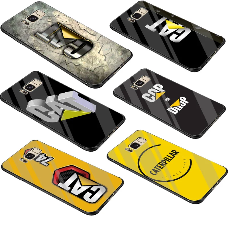 

Desxz Caterpillar Logo Glass Case TPU For Samsung Galaxy Note 8 9 S10 S7 Edge S8 S9 Plus Cover Shell