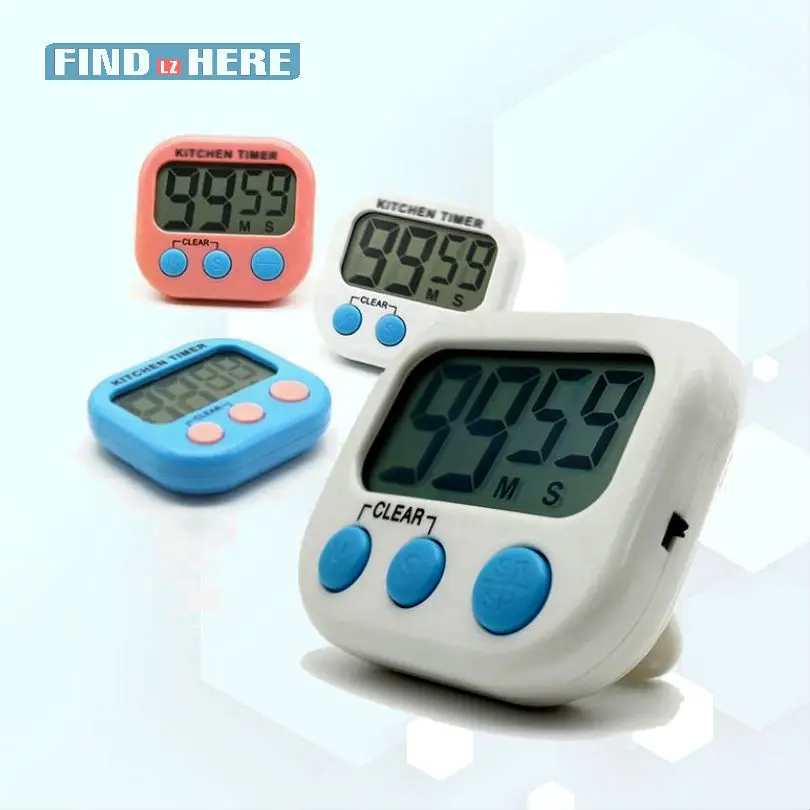 

Digital Kitchen Timer Large LCD Display Cooking Timer Clock Big Digits Clearly Cookware Time Reminder with Magnetic Backing *NF