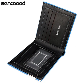 

2015 Mens Fashion Bifold Leather Black Card Clutch Purse Pockets Money Clip Wallet Hot 2015 6NVZ