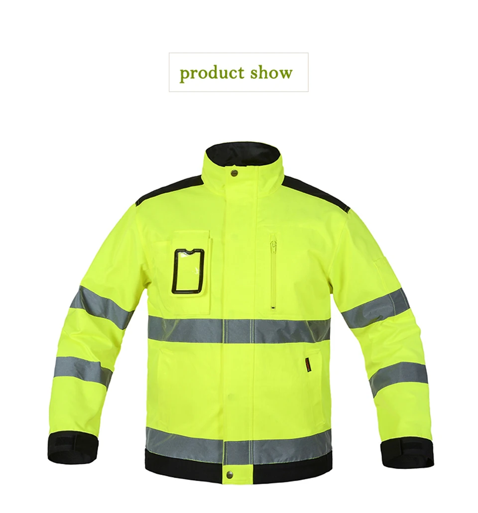 Мужская Желтая Рабочая куртка Hi Vis пальто куртка мужская рабочая одежда со светоотражателями