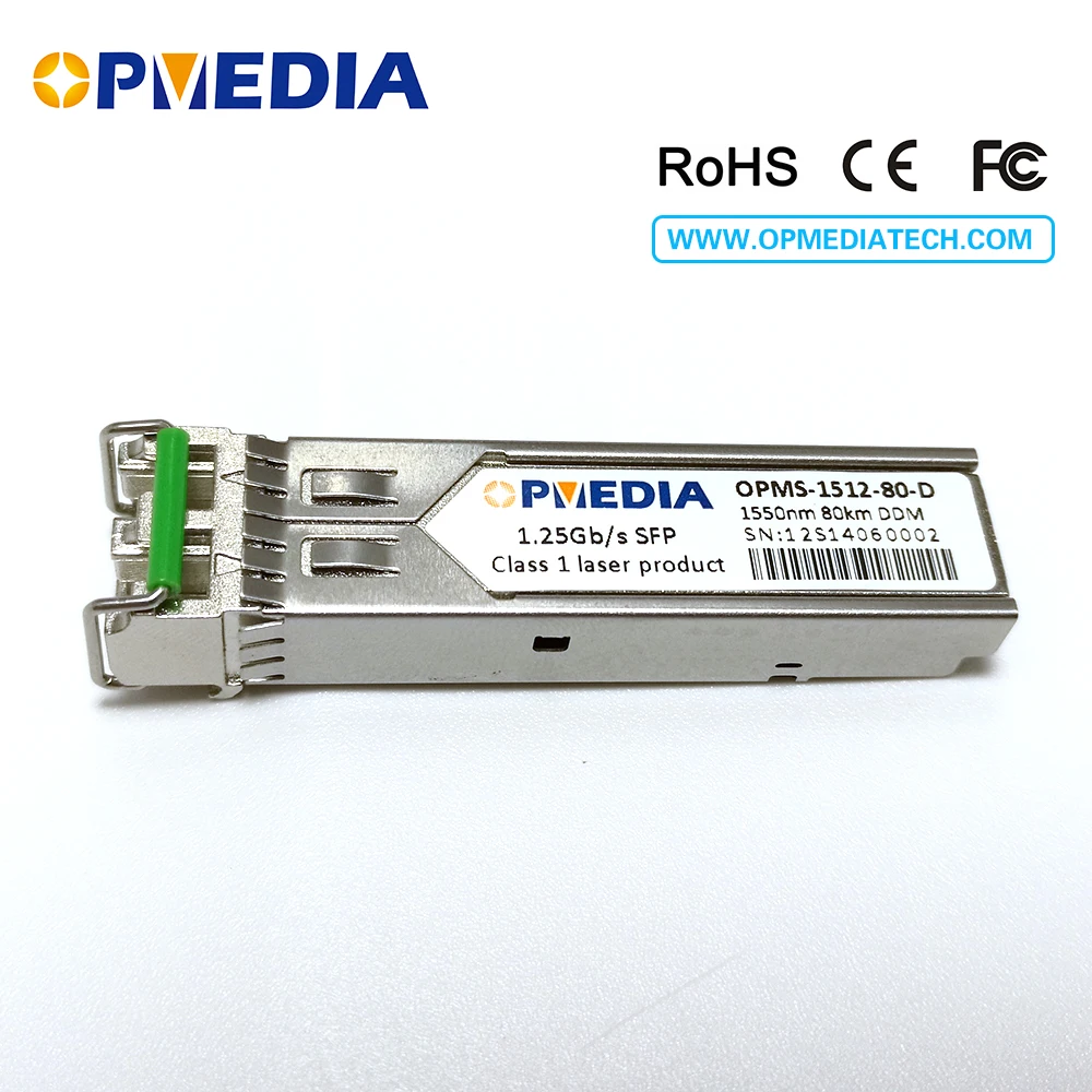 

1000BASE-ZX SFP transceiver,1.25G 1550nm 80km SFP optical module with dual LC and DDM,100% compatible with Juniper eqiuipment