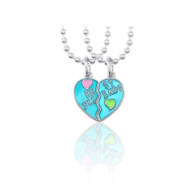 Модная подвеска для лучших друзей ожерелье Радужное ожерелье с разбитым сердцем для женщин серебряная цепочка BFF ювелирные изделия дружбы - Окраска металла: XL0562gf