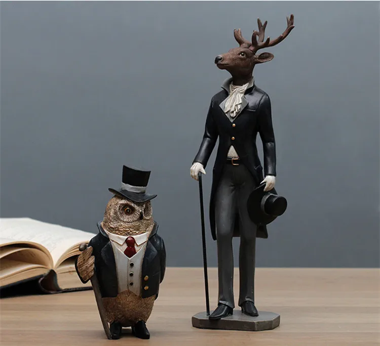Смола для джентльмена оленя и Совы в североевропейском стиле|elk|owlowl resin |