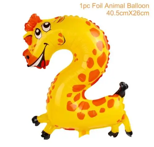 Шар в виде животного, джунгли для вечеринки в стиле сафари, воздушный шар 0, 1, 2, 3, 4, 5, 6, 7, 8, 9 цифр, воздушный шар в виде джунглей, животное, подарок на день рождения - Цвет: 2