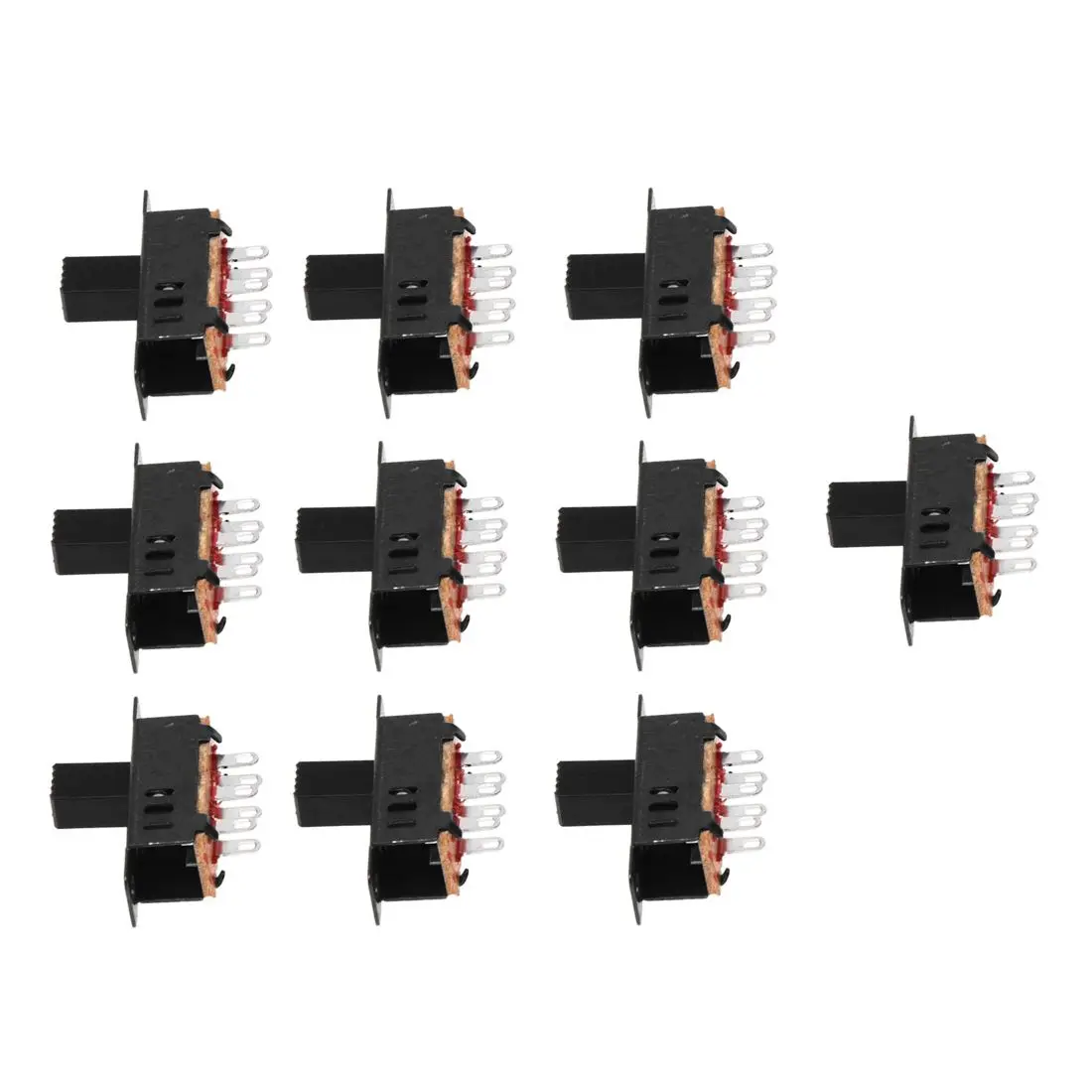 10 x DC 0.5A 50V 3 позиционный 2P2T DPDT переключатель слайдов с креплением на панели