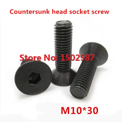 20pcs/lot M10*30 Countersunk Socket Head Screw DIN7991 Flat Hex Cap Bolt Metric Threaded Black Steel | Обустройство дома