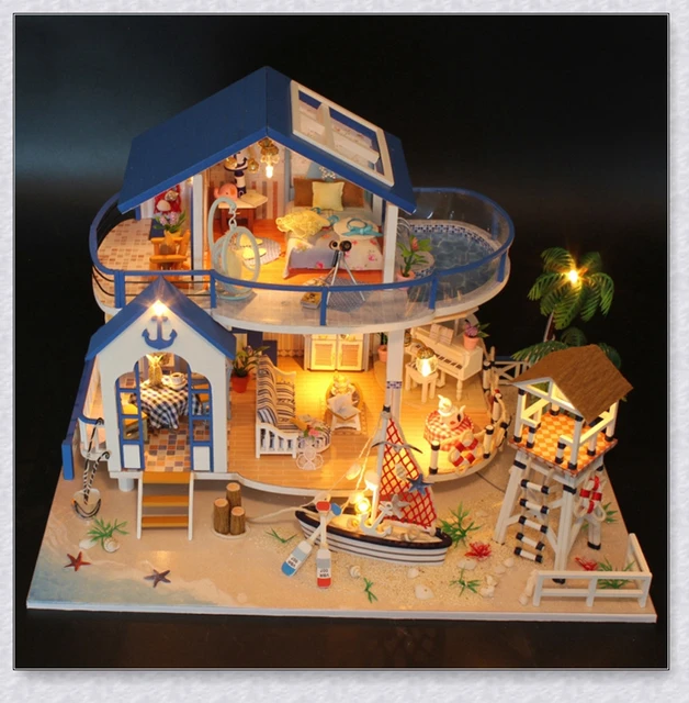 Model Kit Miniature Dollhouse Beach House, 46% OFF