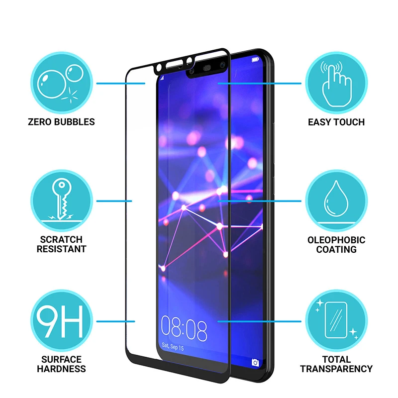 

Full Cover Screen Protector For Huawei Honor 6C Pro 8X Mate 20 Lite P20 Y5 Y6 2017 Y7 Prime 2018 Protective Tempered Glass Film