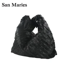 San Maries 3 размера! дизайнерская сумка Хобо из овечьей кожи, женская сумка высокого качества, брендовые Известные модные сумки
