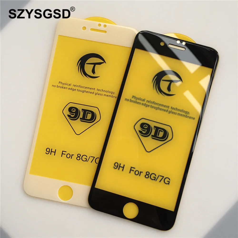 SZYSGSD 20 шт./лот 5D закаленное стекло для iPhone 11 8 Защитное экрана X XR XS покрытие пленка
