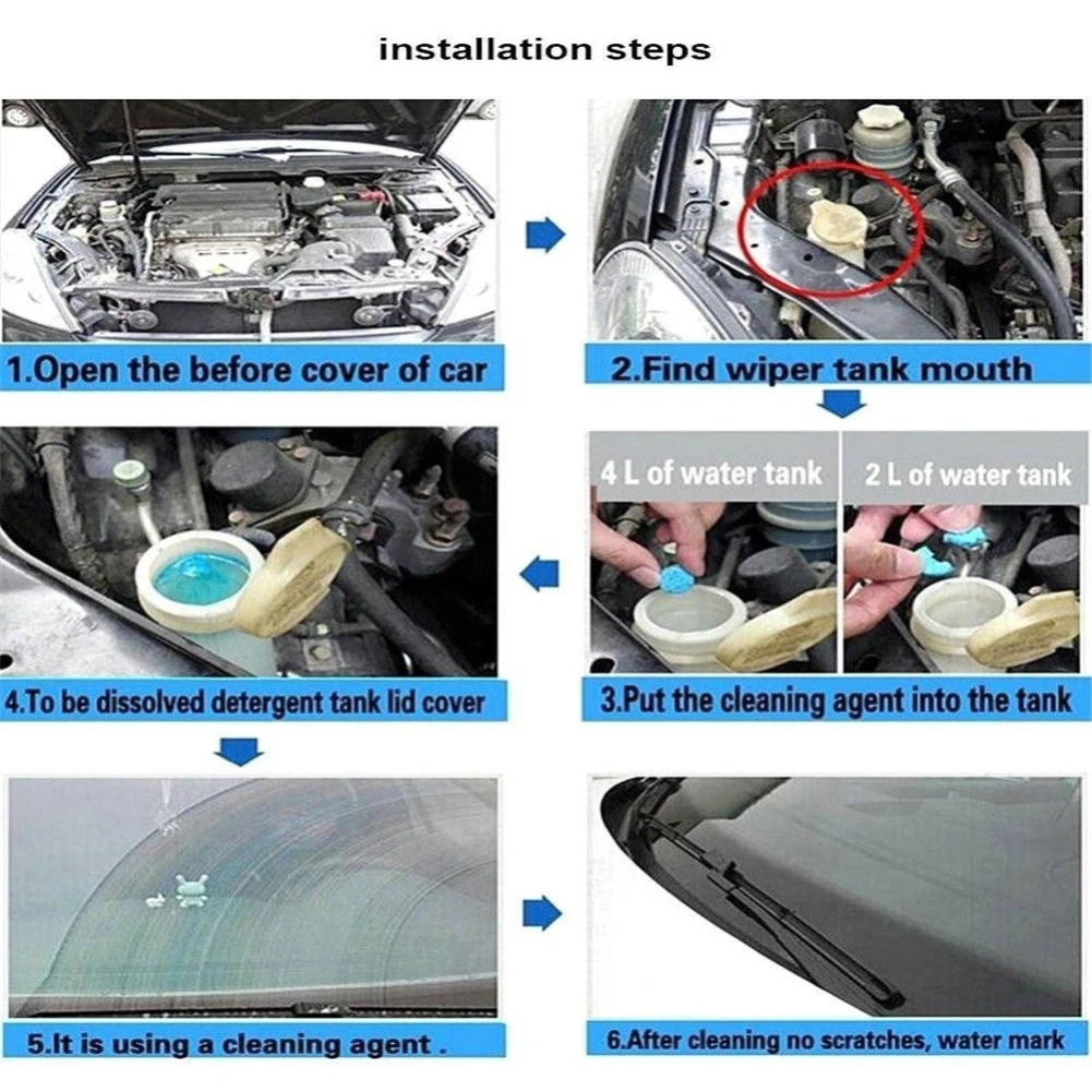 1 шт. = 4L ветровое стекло автомобиля моющее средство компактный шипучие таблетки моющее средство