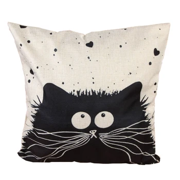 45cm*45cm Cartoon Decorative Pillowcase Cat Pillow Case Married Couples Kitten Cushion Cover Linen