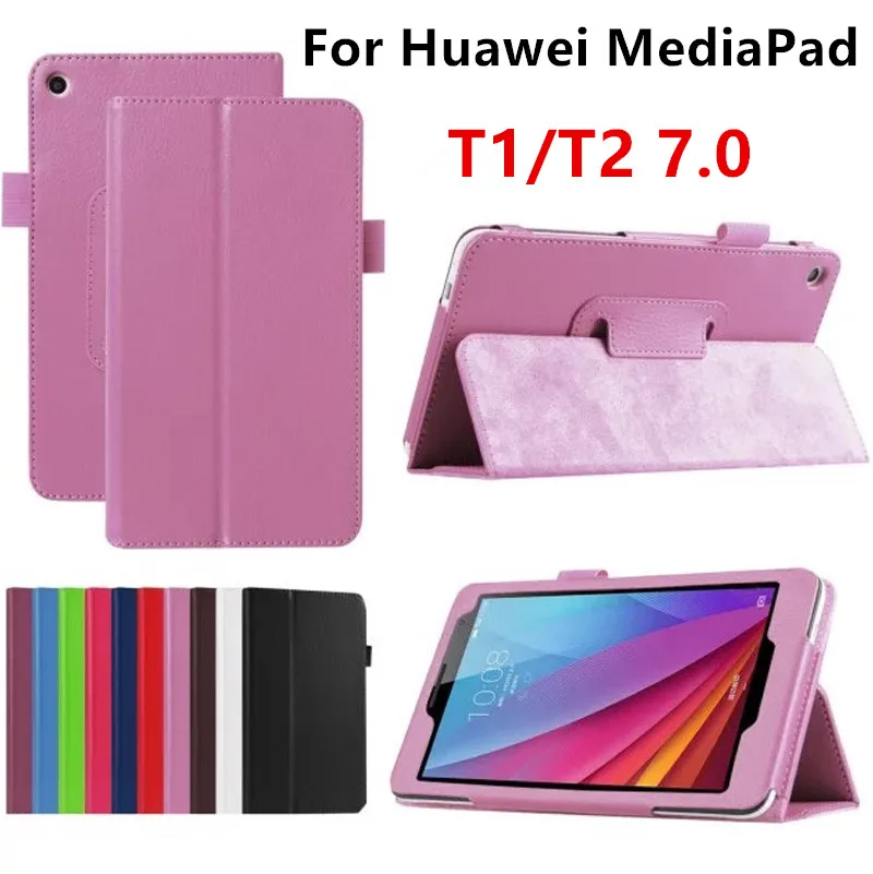 Чехол-книжка из искусственной кожи с Litchi рисунком для huawei MediaPad T1 7,0 T1-701U/W T2 7,0 BGO-DL09 BGO-L03 Магнитный чехол-книжка