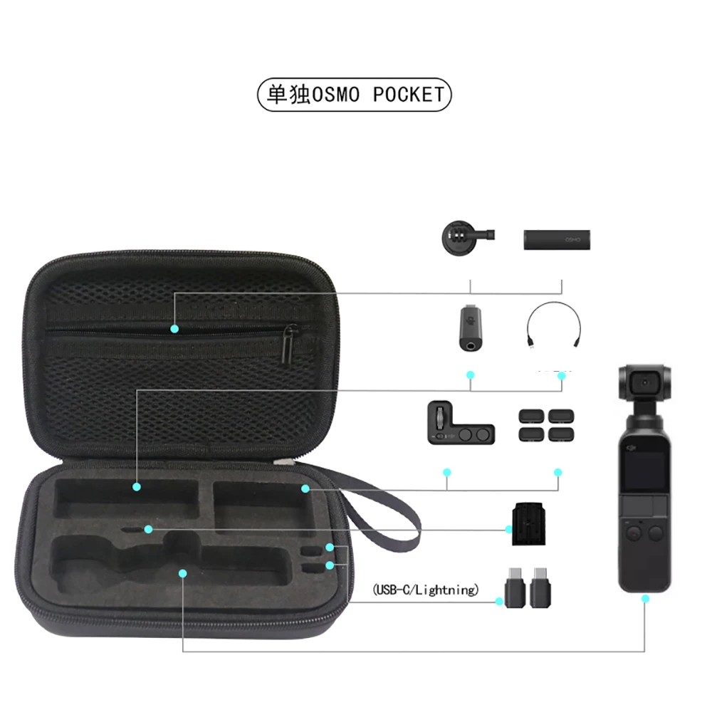 

OSMO Pocket Mini Bag Handheld Gimbal Storage Box Case For DJI OSMO Pocket PU EVA Portable Mini Carrying Case Waterproof water