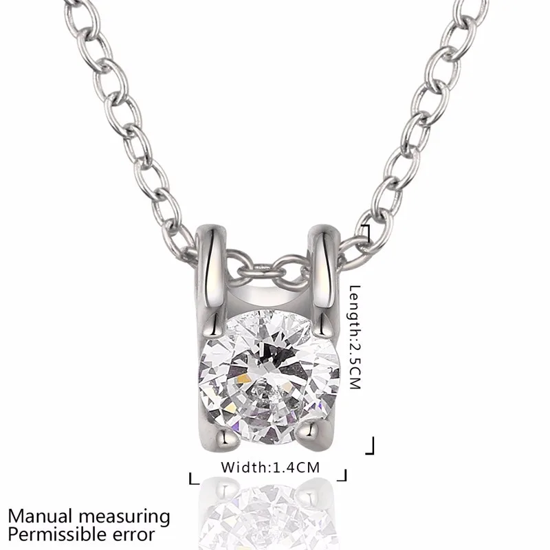 Rhinestone Necklace CZ Diamond Trendy Jewelry Styling Pendant Fashion Accessories Gifts Silver Plated Party Collier Femme 0