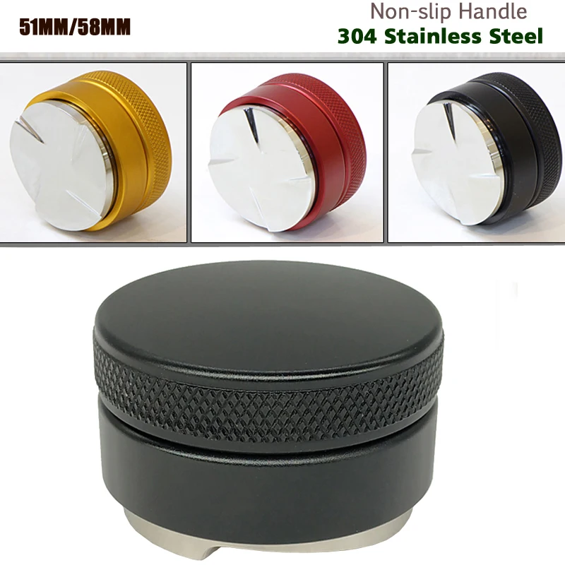 51mm-marr/ón pr/áctico acero inoxidable Manipulador de caf/é Espresso en polvo Prensa plana Martillo Manipulador de caf/é