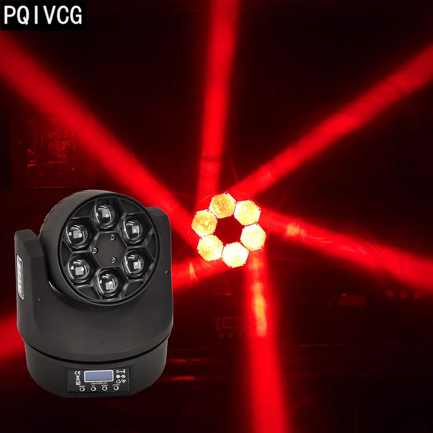 Светодиодный светильник пчелиного глаза 6x12 Вт rgbw 4 в 1 лучевой dmx512 сценический