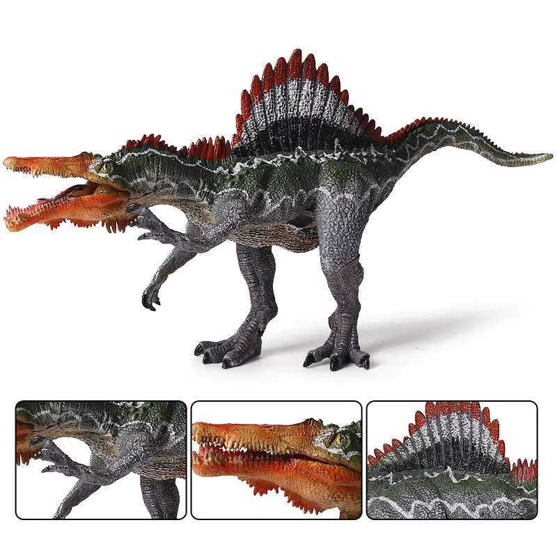 Oenux Jurassic Dinosaur Carnivorous S. marocannus Open Mouth Dinosaurs Animals Model Action Figures Collection Toy For Kid Gift