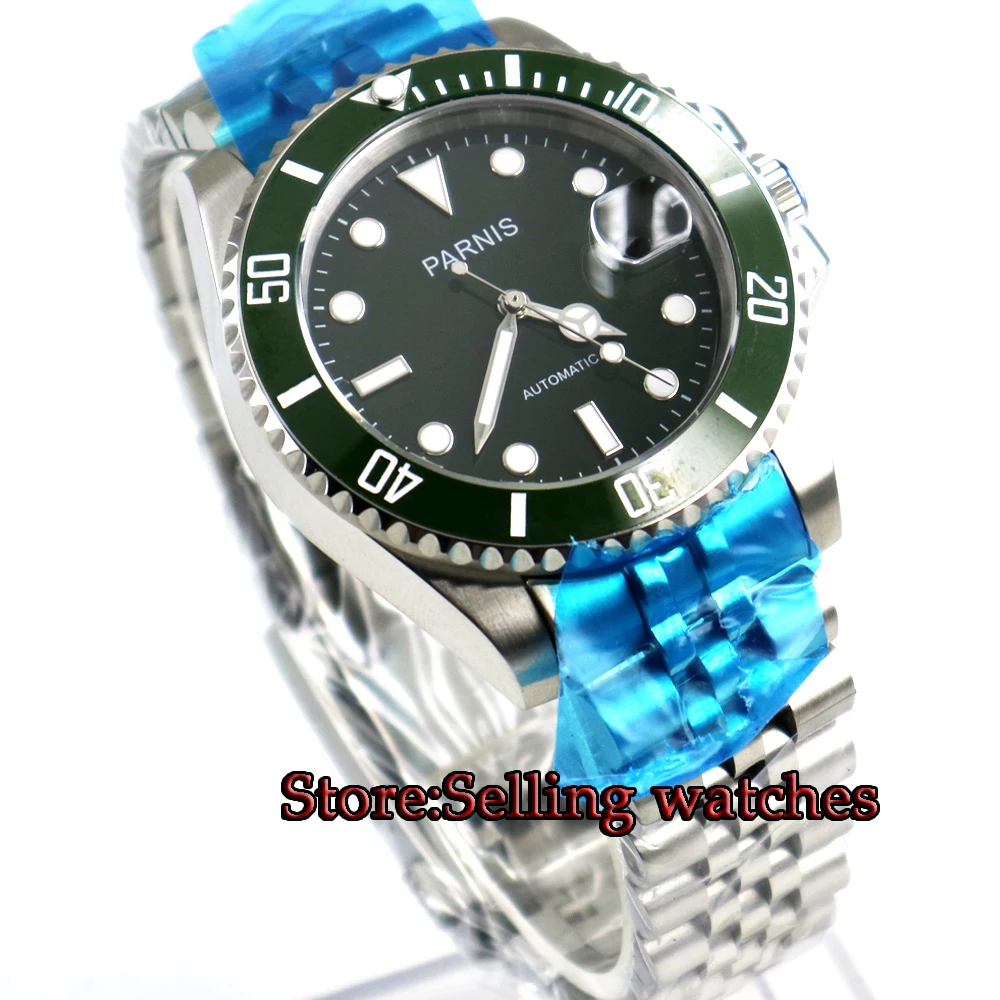 40mm Parnis green dial Jubilee style strap sapphire glass MIYOTA movement automatic Mens Watch 40mm Parnis green dial Jubilee style strap sapphire glass MIYOTA movement automatic Mens Watch
