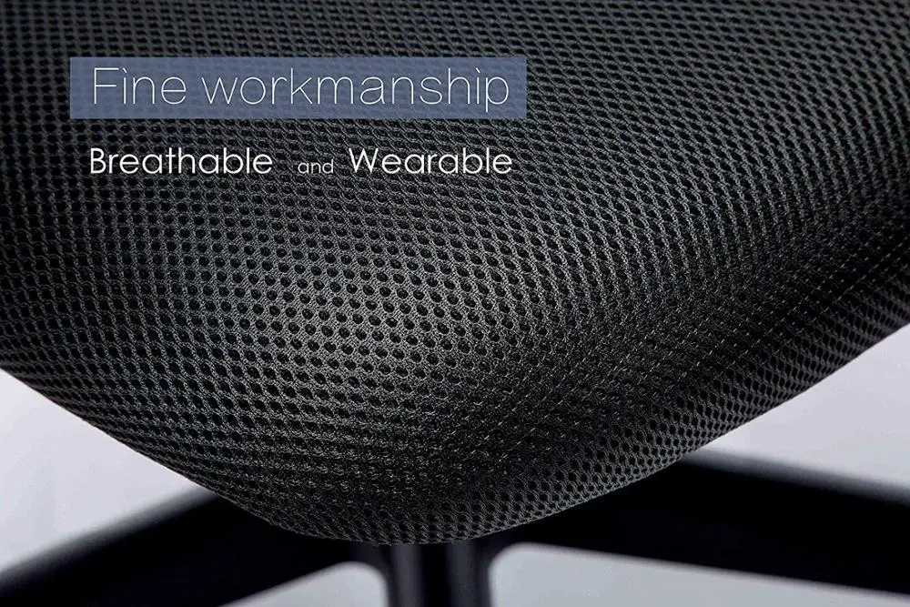 Ergonomic Fabric Mesh Office Chair Medium Back Padded Desk Chair for Bedroom Adjustable Swivel Chair with Back and Arms