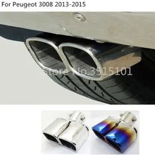 car Styling cover muffler exterior end pipe dedicate stainless steel exhaust tip tail outlet For Peugeot