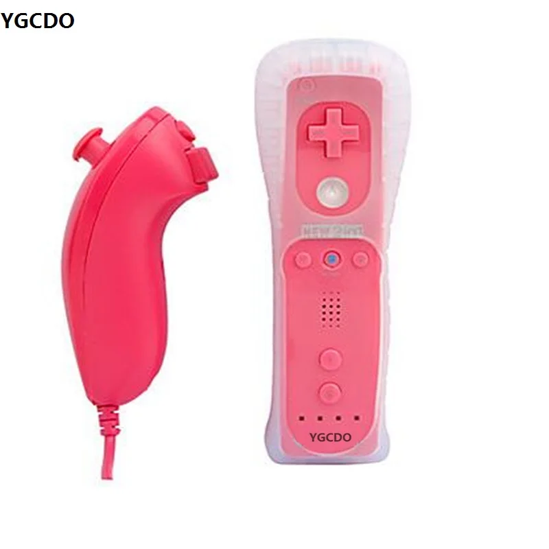 Pink Color2 IN 1 Wireless Remote Controller For Nintendo For Wii Built