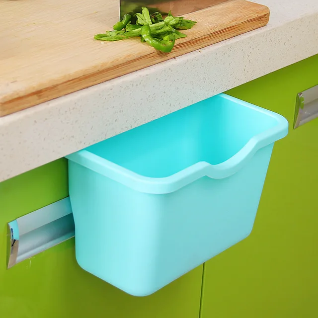 Cheap Creative Suspension Kitchen Storage Box Multifunction Cabinet Trash Hanging Storage Rack Debris Storage Holder Kitchen Storage