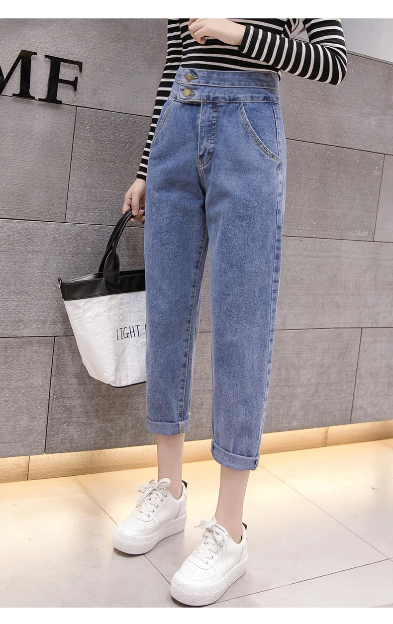 JUJULAND осенняя одежда для девушек с высокой талией женские джинсы для женщин в стиле бойфренд брюки джинсовые рваные джинсы женские большие размеры