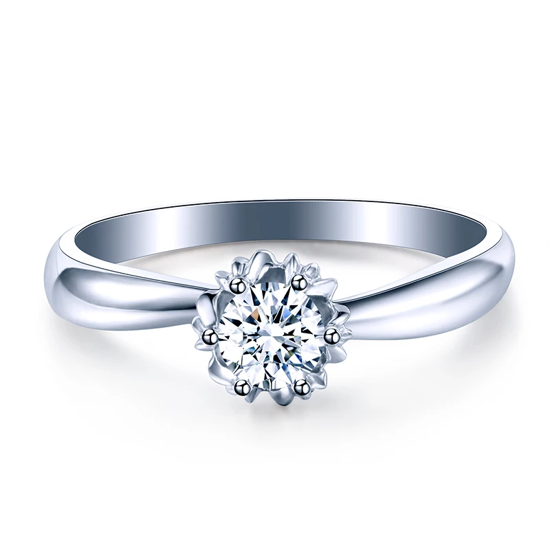 ZHJIASHUN Forever Brilliant Solitaire 1ct кольцо с алмазом Moissanite кольца Soild 10K белое золото свадебные