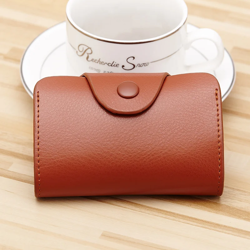 Cow Split Leather Credit Card Holder Wallet Card Holder Card Holder Card Wallet ID Card Holder ID Card Case Card Sleeve Card Sleeves for Men & Women Solid Hasp Accordion Business Card Bag Unisex ID Wallet