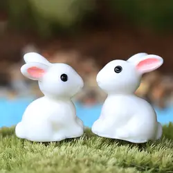 1 пара 2.5 см Изделия из смолы мини Кролик орнамент миниатюрная фигурка микро-пейзаж горшка сад Книги по искусству коллекционные