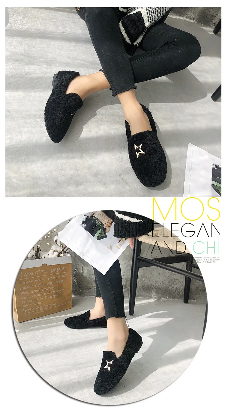 2018 Winter New Warm Flock Ankle Boots Flat Short Plush Snow Boots Women High Quality Slip-On Shoes Size 35-39 M8D256 (11)