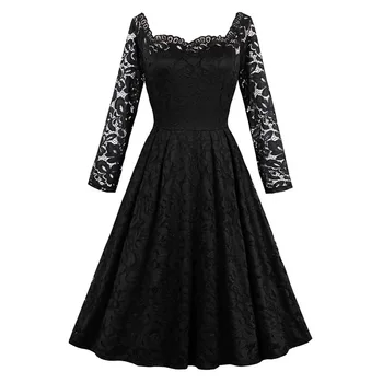 

Vogue Nice Summer Zippers A Line Strapless Female Party Dress Solid Black Dresses Full Sleeve Knee Length Sexy Club Dresses