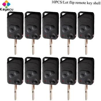 

KEYECU 10PCS/Lot Flip Remote Car Key Shell - 2 Buttons - FOB for Land Rover Discovery Freeland Defender 90 Range Rover 1995-2004